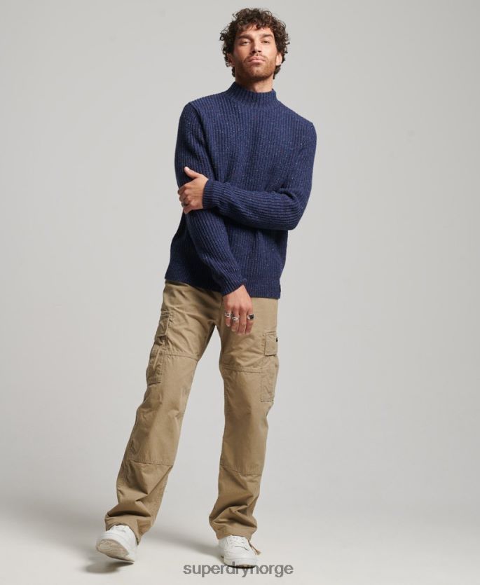 Superdry marinen klær 86P46D1302 genser i ullblanding i tweed menn