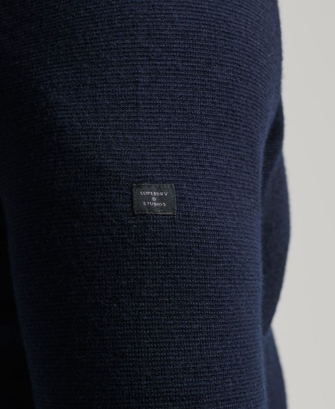Superdry marinen klær 86P46D1317 Merino strikket cardigan med glidelås menn