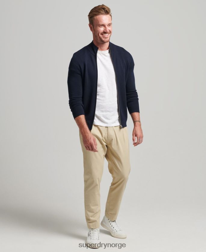 Superdry marinen klær 86P46D1317 Merino strikket cardigan med glidelås menn