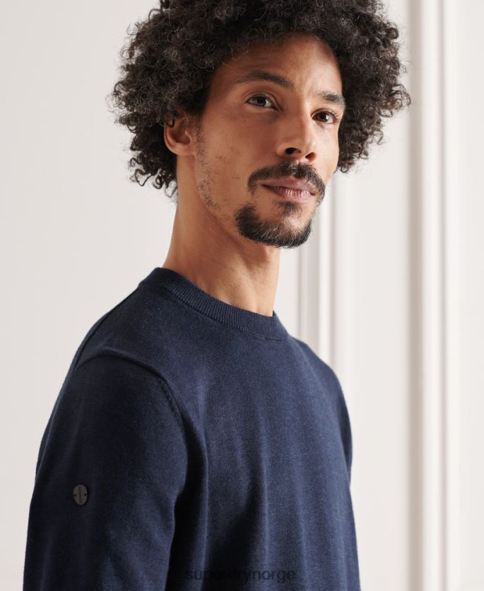 Superdry marinen klær 86P46D1343 coolmax crew strikket genser menn