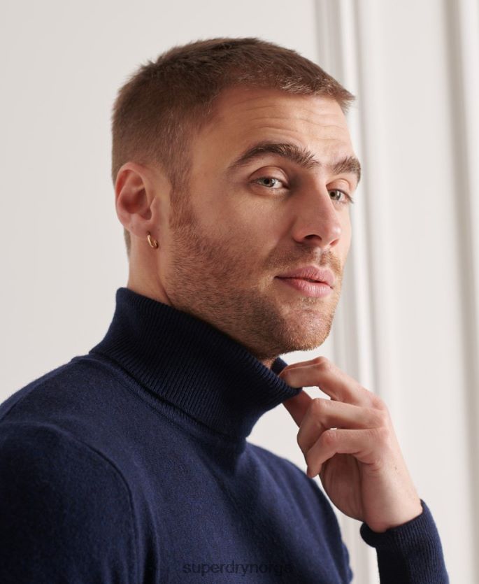 Superdry marinen klær 86P46D5323 genser med rullehals av lammeull menn