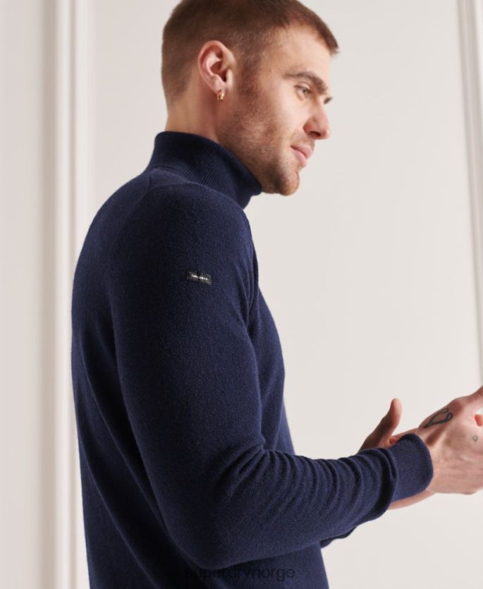 Superdry marinen klær 86P46D5323 genser med rullehals av lammeull menn