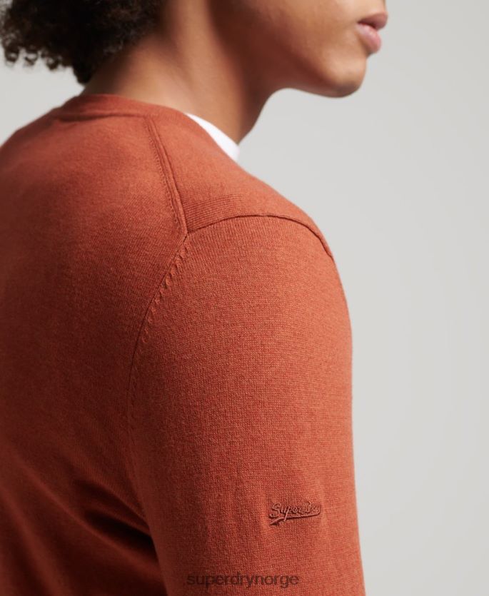 Superdry oransje klær 86P46D1243 genser i kasjmir i økologisk bomull menn