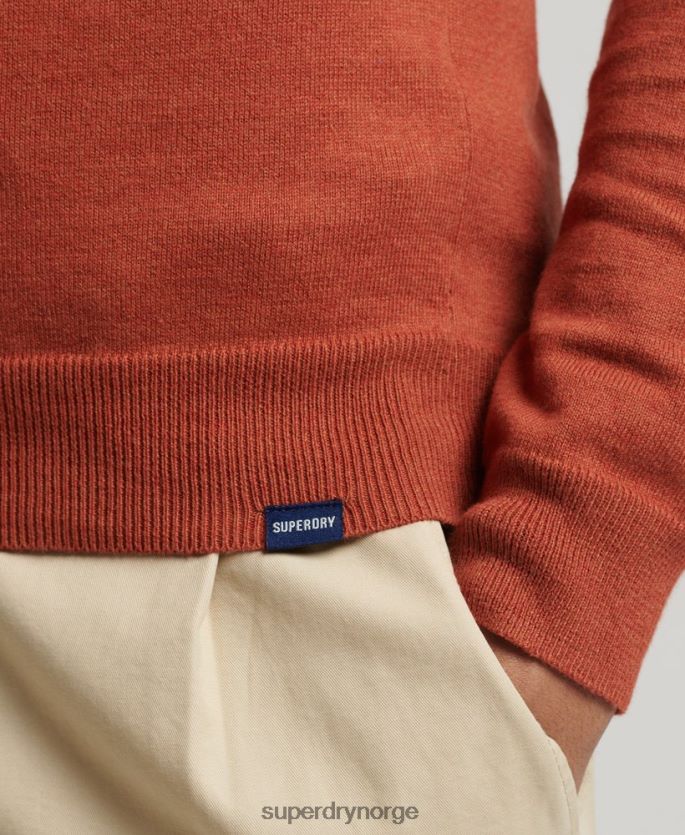 Superdry oransje klær 86P46D1243 genser i kasjmir i økologisk bomull menn