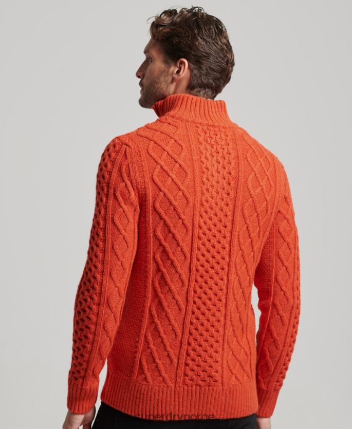 Superdry oransje klær 86P46D1300 vintage jacob henley genser menn