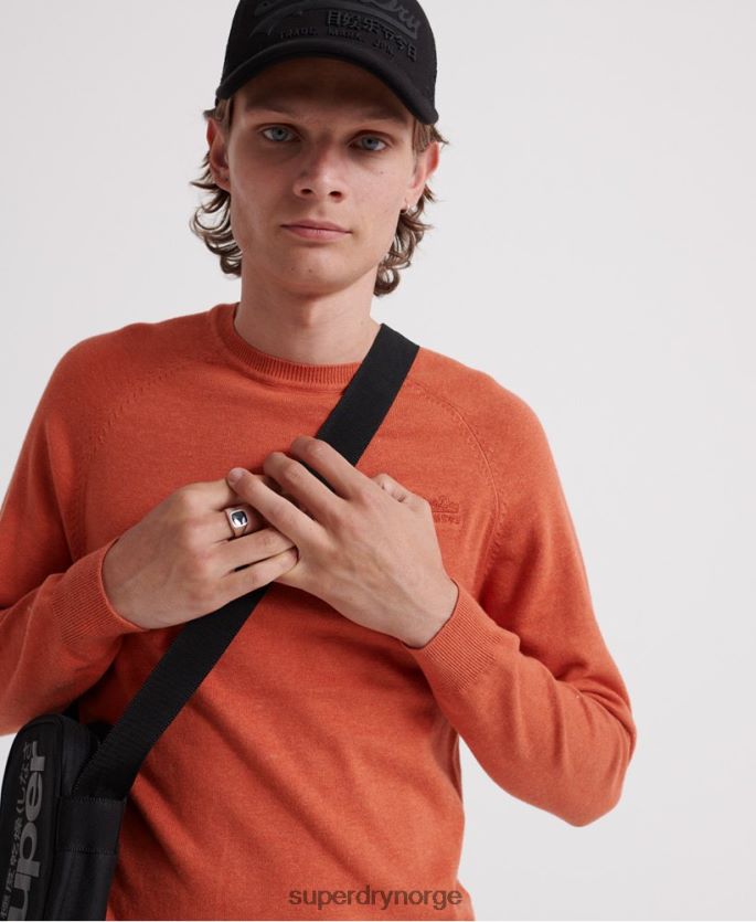 Superdry oransje klær 86P46D1359 genser i oransje etikett i bomull menn