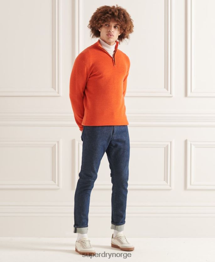 Superdry oransje klær 86P46D5288 studios merino henley genser menn