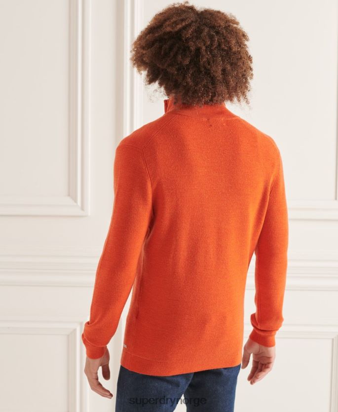 Superdry oransje klær 86P46D5288 studios merino henley genser menn