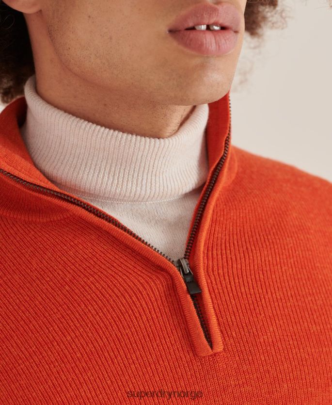Superdry oransje klær 86P46D5288 studios merino henley genser menn