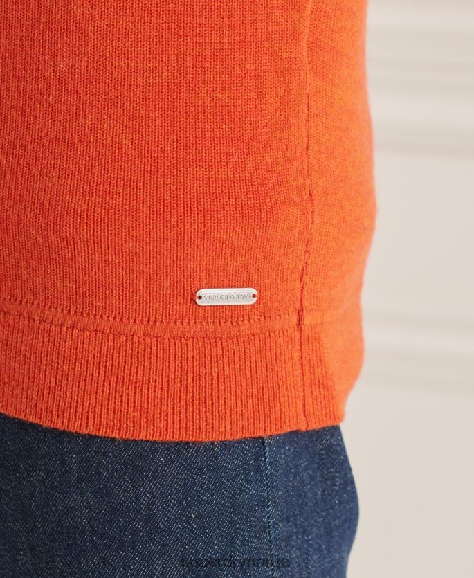 Superdry oransje klær 86P46D5288 studios merino henley genser menn