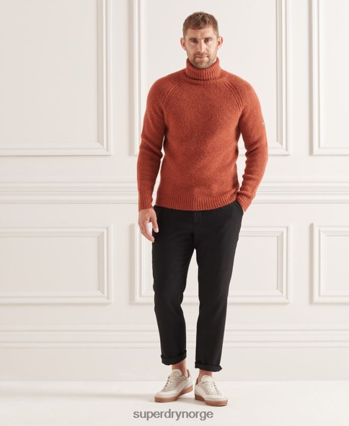 Superdry oransje klær 86P46D5311 studios chunky genser med rullehals menn