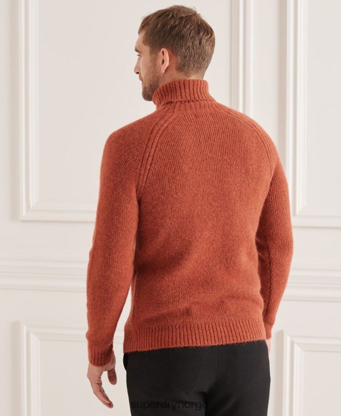 Superdry oransje klær 86P46D5311 studios chunky genser med rullehals menn