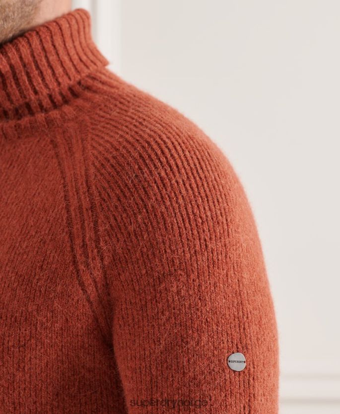 Superdry oransje klær 86P46D5311 studios chunky genser med rullehals menn