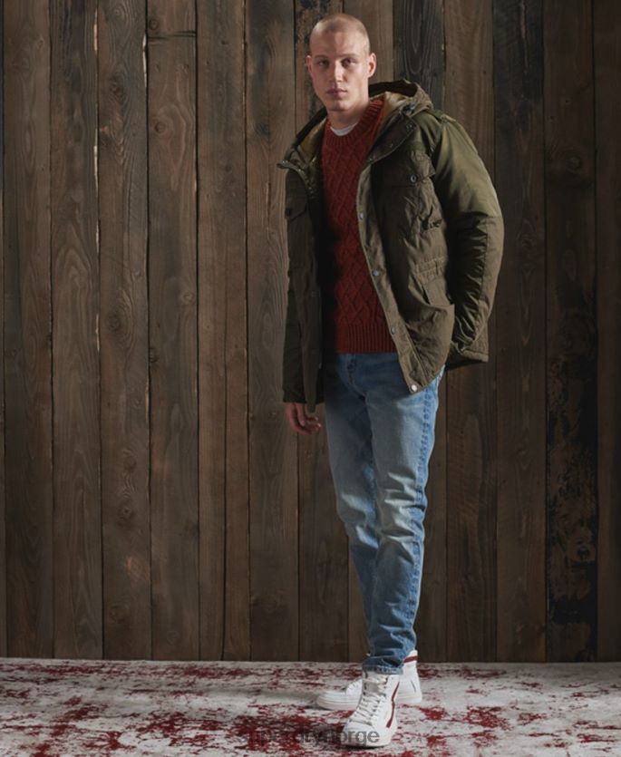Superdry oransje klær 86P46D5348 jacob kabel genser menn