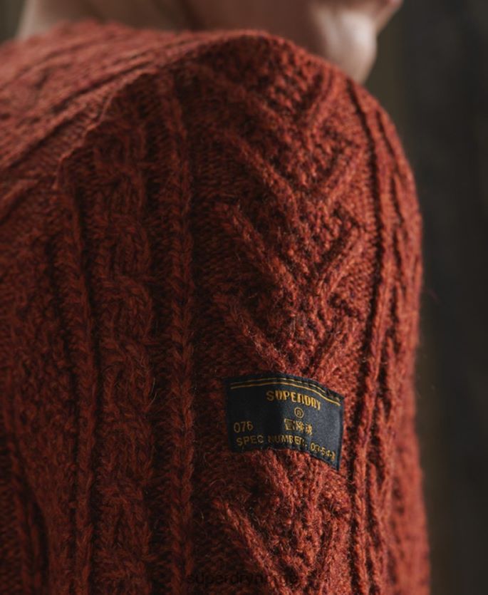 Superdry oransje klær 86P46D5348 jacob kabel genser menn