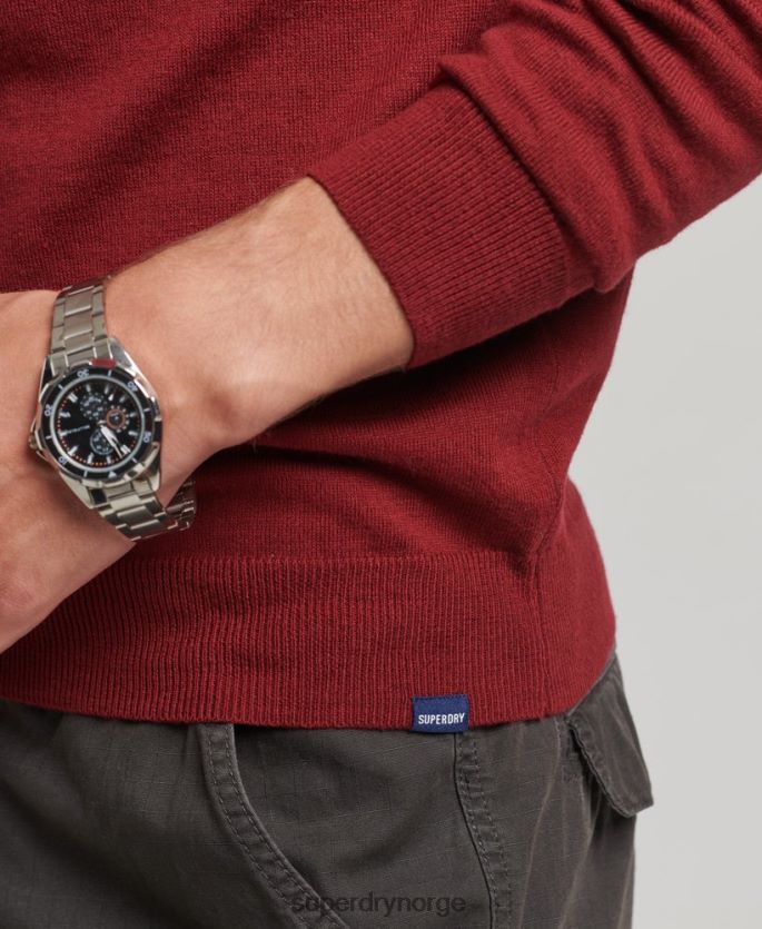 Superdry rød klær 86P46D1237 genser i kasjmir i økologisk bomull menn