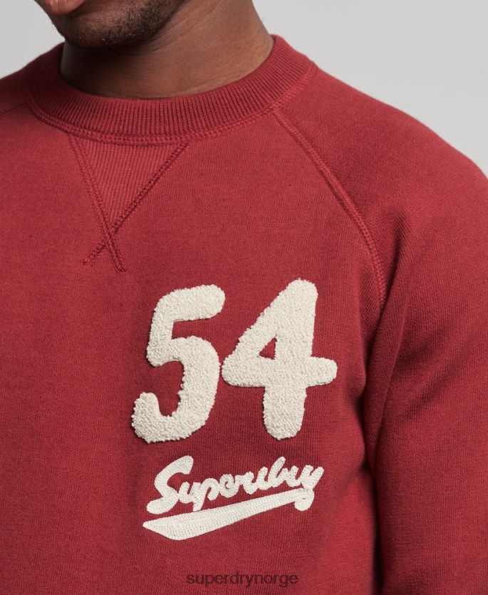 Superdry rød klær 86P46D1263 varsity crew jumper menn