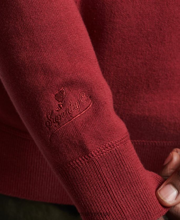 Superdry rød klær 86P46D1263 varsity crew jumper menn