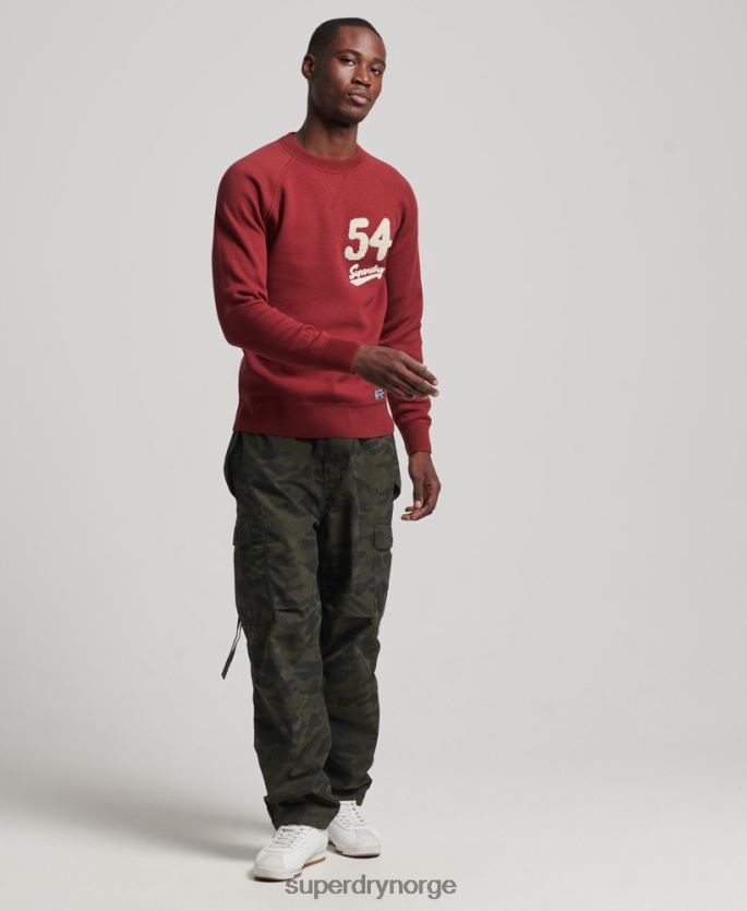 Superdry rød klær 86P46D1263 varsity crew jumper menn