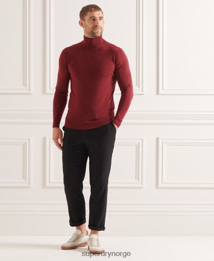 Superdry rød klær 86P46D1325 studios merino genser med rullehals menn