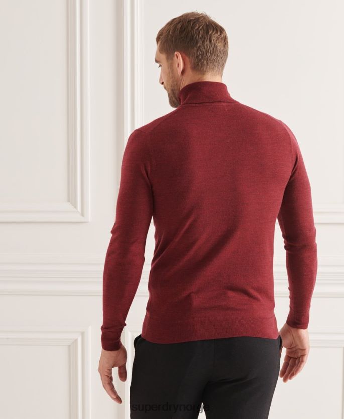 Superdry rød klær 86P46D1325 studios merino genser med rullehals menn