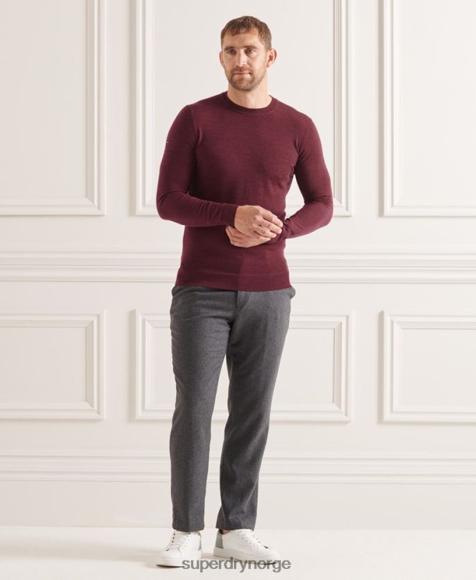 Superdry rød klær 86P46D1331 studios merino crew jumper menn