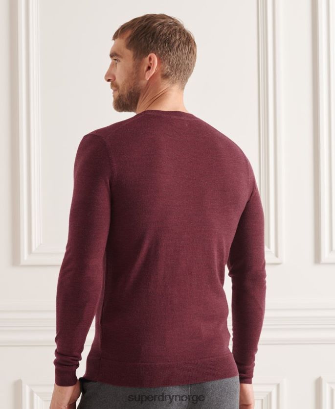 Superdry rød klær 86P46D1331 studios merino crew jumper menn