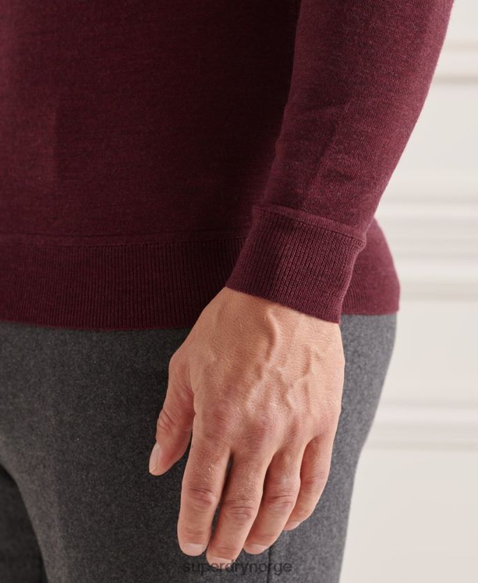 Superdry rød klær 86P46D1331 studios merino crew jumper menn