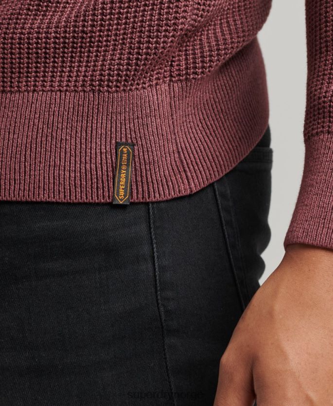 Superdry rød klær 86P46D1348 akademifarget teksturert genser menn
