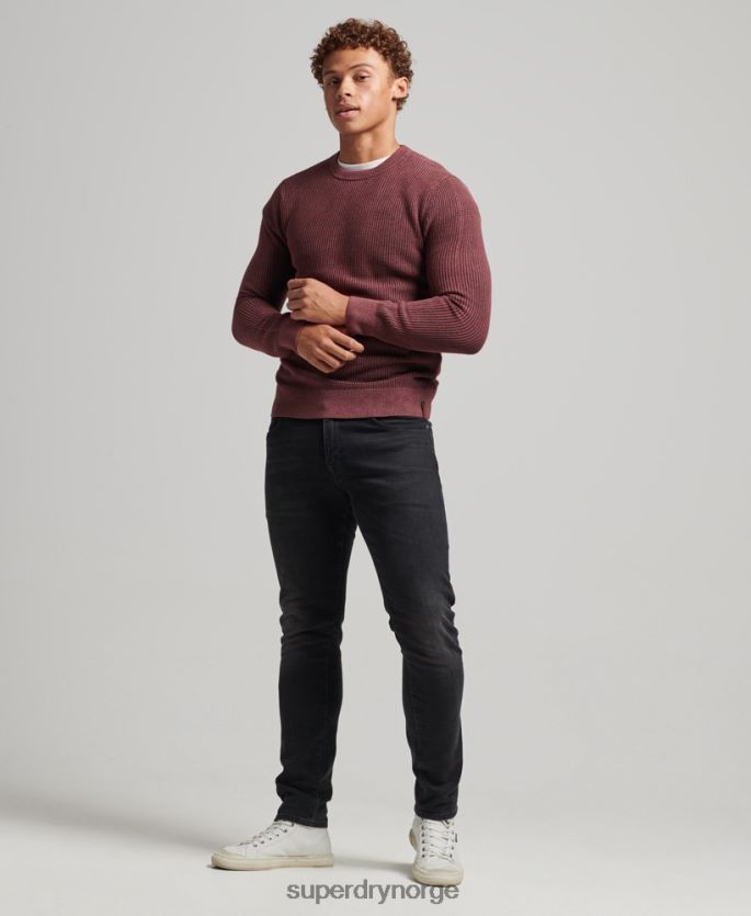 Superdry rød klær 86P46D1348 akademifarget teksturert genser menn