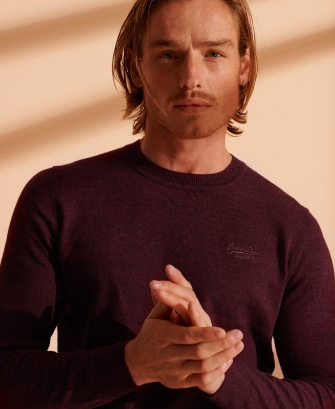 Superdry rød klær 86P46D1351 orange label crew jumper menn