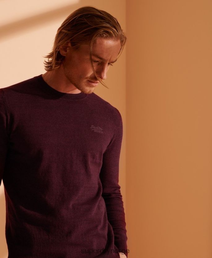 Superdry rød klær 86P46D1351 orange label crew jumper menn