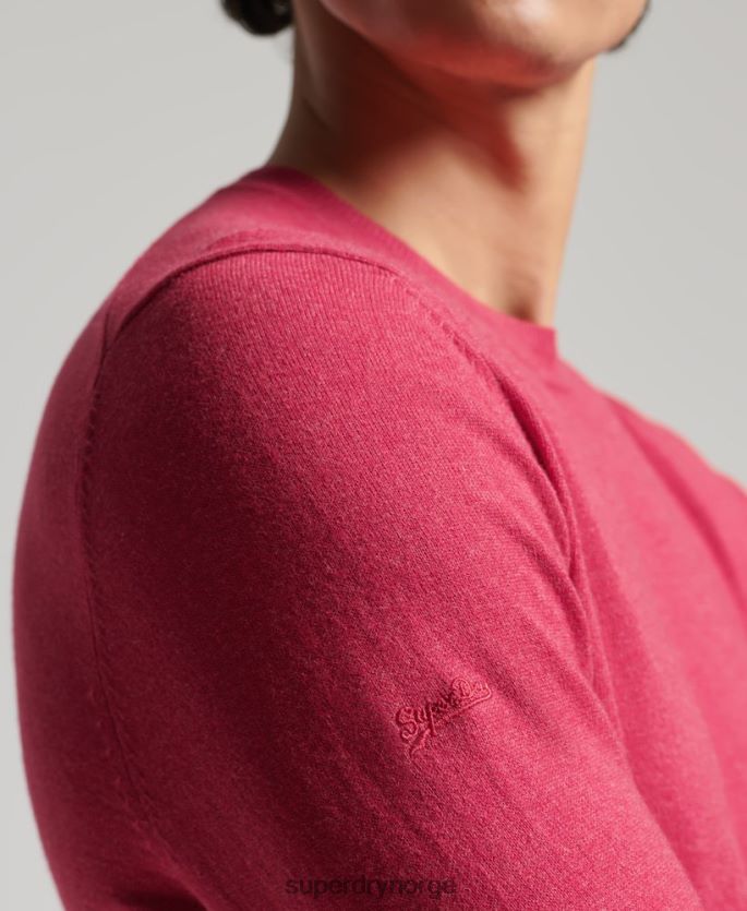 Superdry rød klær 86P46D5245 genser i kasjmir i økologisk bomull menn