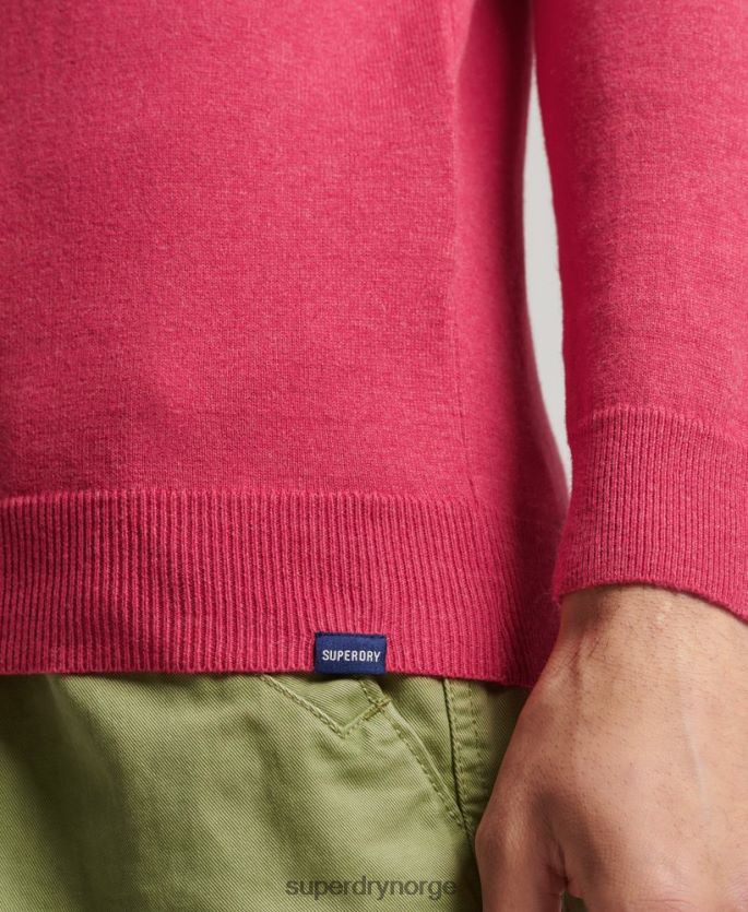 Superdry rød klær 86P46D5245 genser i kasjmir i økologisk bomull menn