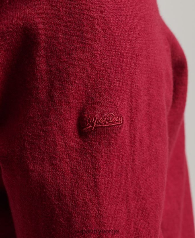 Superdry rød klær 86P46D5251 vintage genser av kashmirblanding i økologisk bomull menn