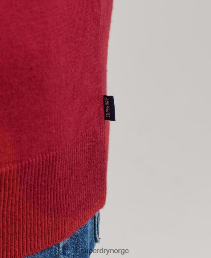 Superdry rød klær 86P46D5251 vintage genser av kashmirblanding i økologisk bomull menn
