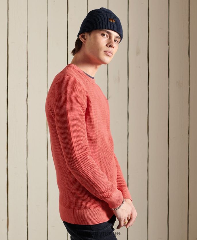 Superdry rød klær 86P46D5300 akademifarget teksturert genser menn