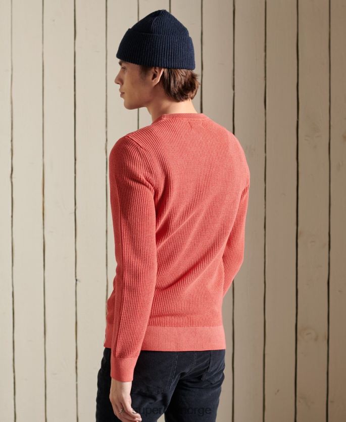 Superdry rød klær 86P46D5300 akademifarget teksturert genser menn