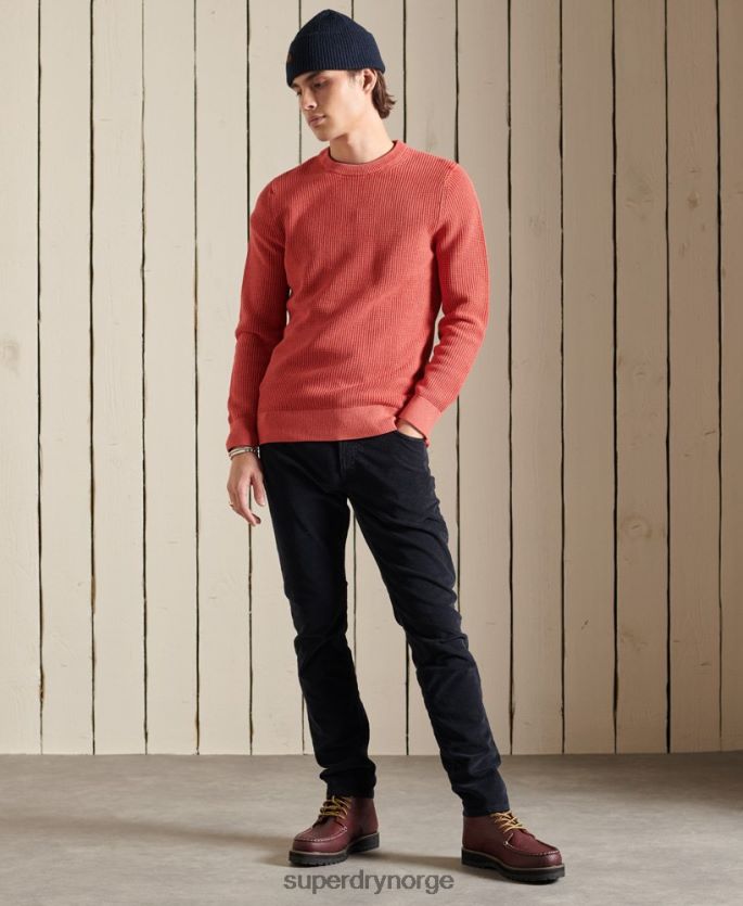 Superdry rød klær 86P46D5300 akademifarget teksturert genser menn