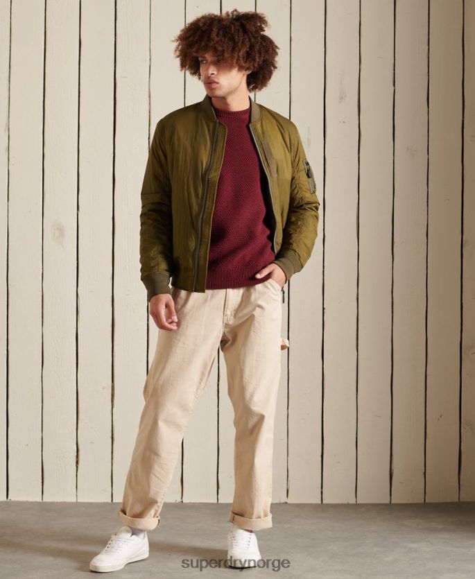 Superdry rød klær 86P46D5343 teksturert twist crew-genser menn