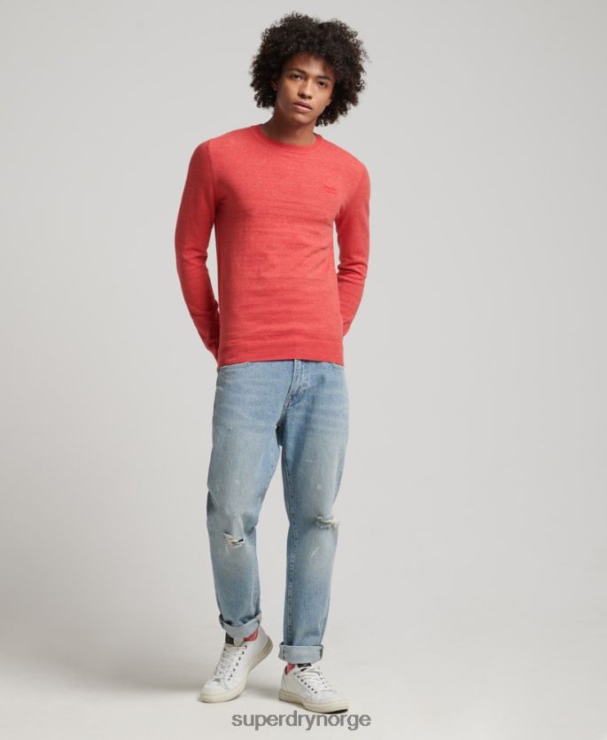 Superdry rød klær 86P46D5352 orange label crew jumper menn