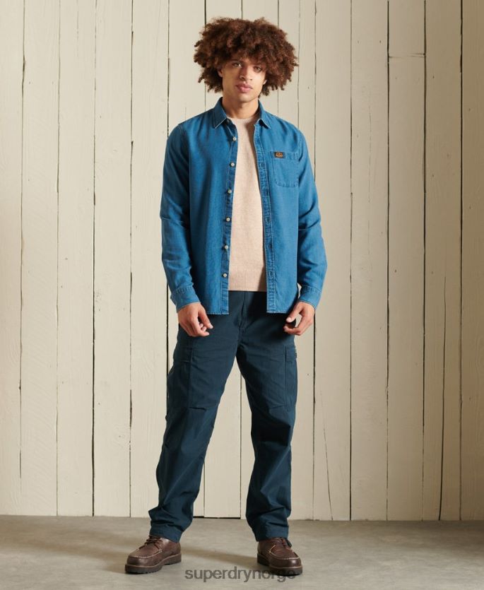 Superdry sølv klær 86P46D1310 lettvekts genser i lammeull menn