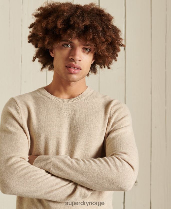 Superdry sølv klær 86P46D1310 lettvekts genser i lammeull menn