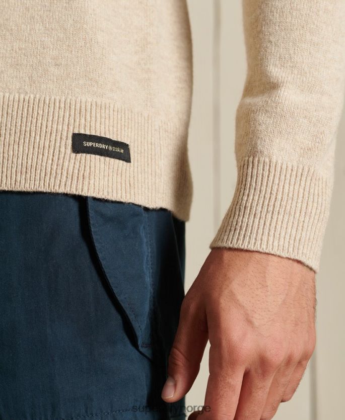 Superdry sølv klær 86P46D1310 lettvekts genser i lammeull menn