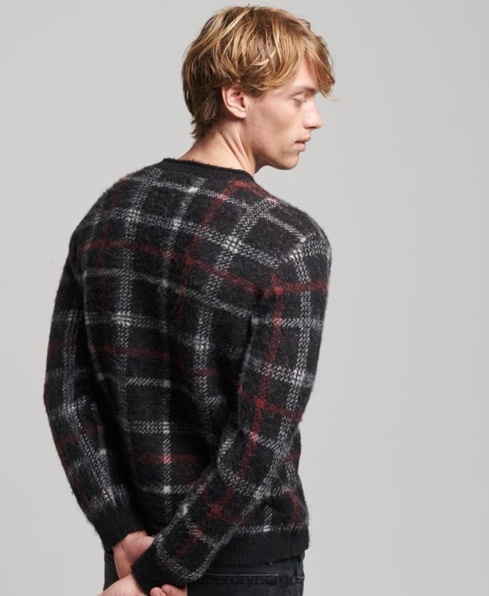 Superdry svart klær 86P46D1279 mønster crew jumper menn