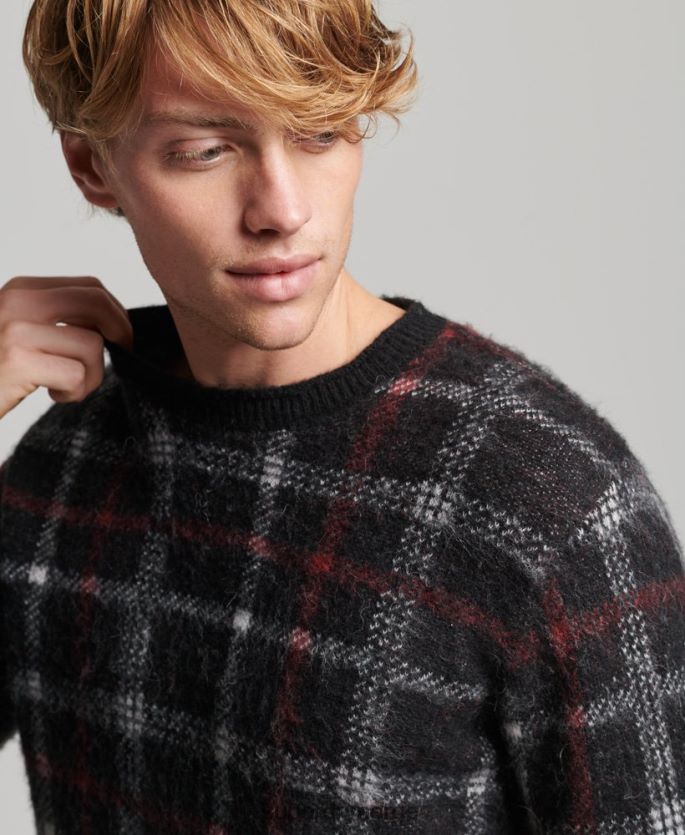 Superdry svart klær 86P46D1279 mønster crew jumper menn