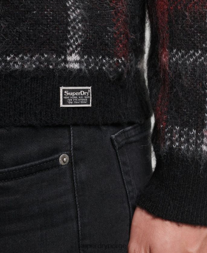 Superdry svart klær 86P46D1279 mønster crew jumper menn