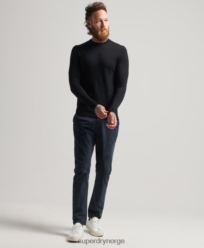 Superdry svart klær 86P46D1286 studios merino crew jumper menn