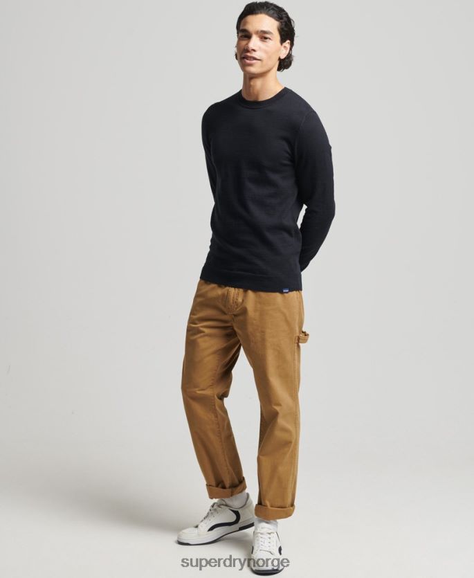 Superdry svart klær 86P46D1288 genser i kasjmir i økologisk bomull menn