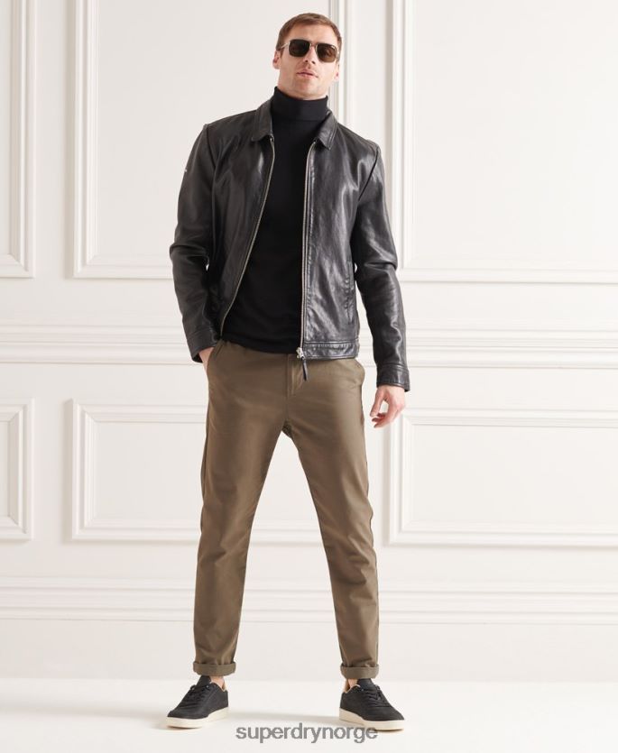 Superdry svart klær 86P46D1332 merino genser med rullehals menn